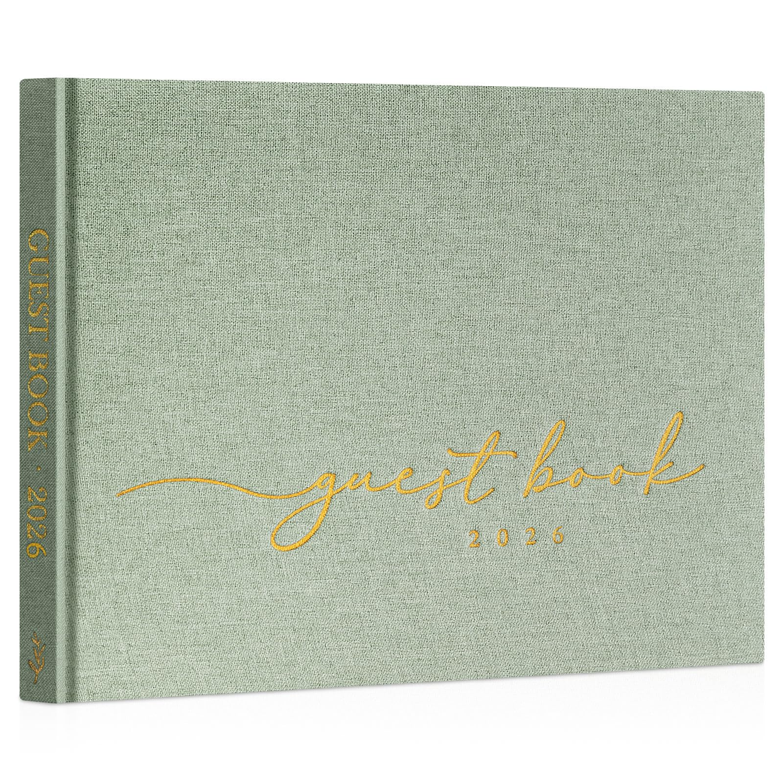 Lanpn Wedding Guest Book 2026 - Linen Hardcover Polaroid Guestbook Wedding Reception with 108 Blank Pages for Sign in and Photos - Guest Book for Wedding Bridal Shower Baby Shower Party (Sage Green)