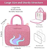 Vista 2 de Lonchera térmica para niños, reutilizable, duradera, ligera, para mantener la comida fríacaliente, unicornio