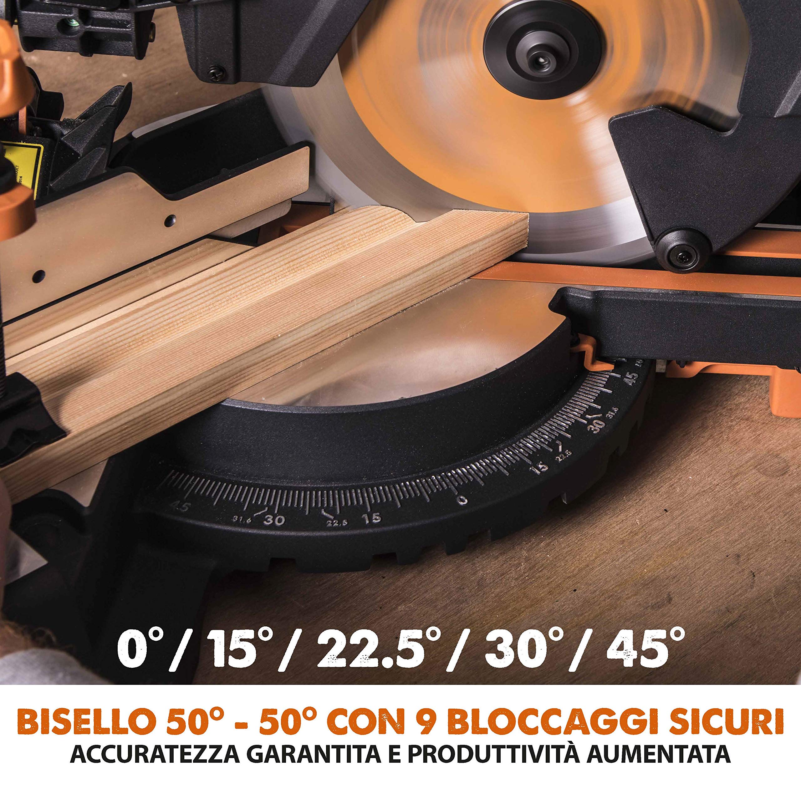 Evolution Power Tools R255SMS+ Troncatrice Radiale Scorrevole Multi-Materiale 255 mm con Pacchetto Plus, 230 V