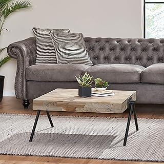 HKALTRLI Eco Mango Wood Coffee Table, Reclaimed Material, Sustainable Choice for Environmentally Conscious Buyers
