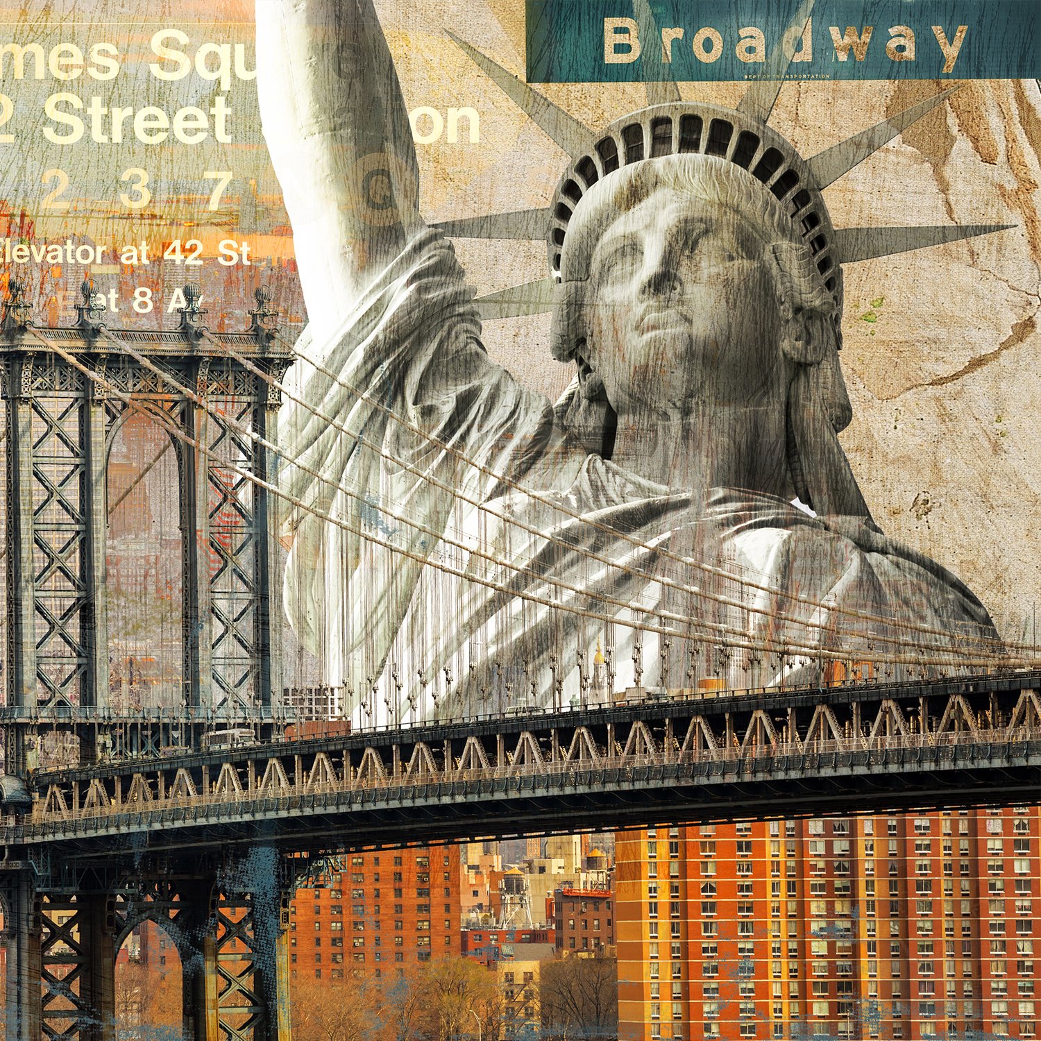 ArtKisser New York City Wall Art Manhattan Chrysler Building Statue of