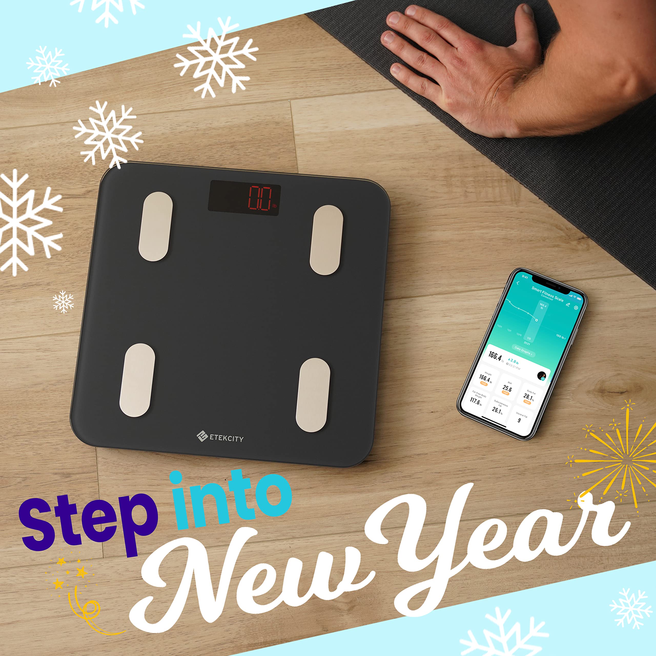 Etekcity Scales for Body Weight, Bathroom Digital Weight Scale for Body Fat, Smart Bluetooth