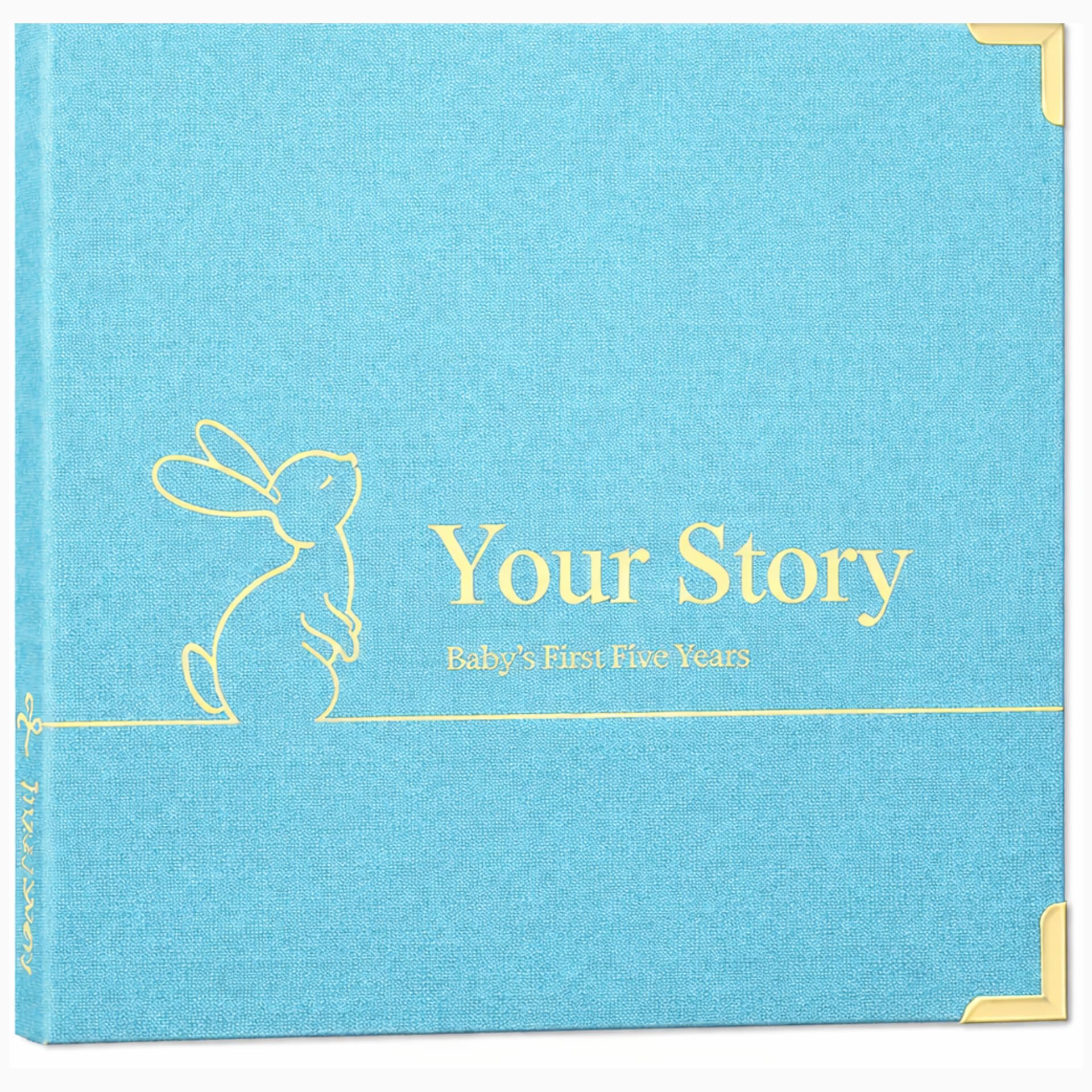 Livre souvenir de bébé de la naissance à 5 ans album bleu layette