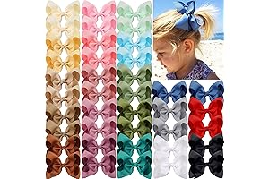 JOYOYO 40Pcs 4.5" Waterproof Alligator Hair Bows for Girls