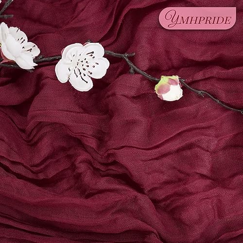 Miniatura 3 de Paquete de 12 caminos de mesa de estopilla de 35 x 120 pulgadas de largo, bohemios, de gasa, semitransparentes para decoración de bodas, despedidas