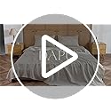 DAPU Pure Linen Sheets Set, 100% French Linen from Normandy, Breathable and Durable for Hot Sleepers, 4 Pcs Set - 1 Flat Sheet, 1 Fitted Sheet, 2 Pillowcases (White, California King)