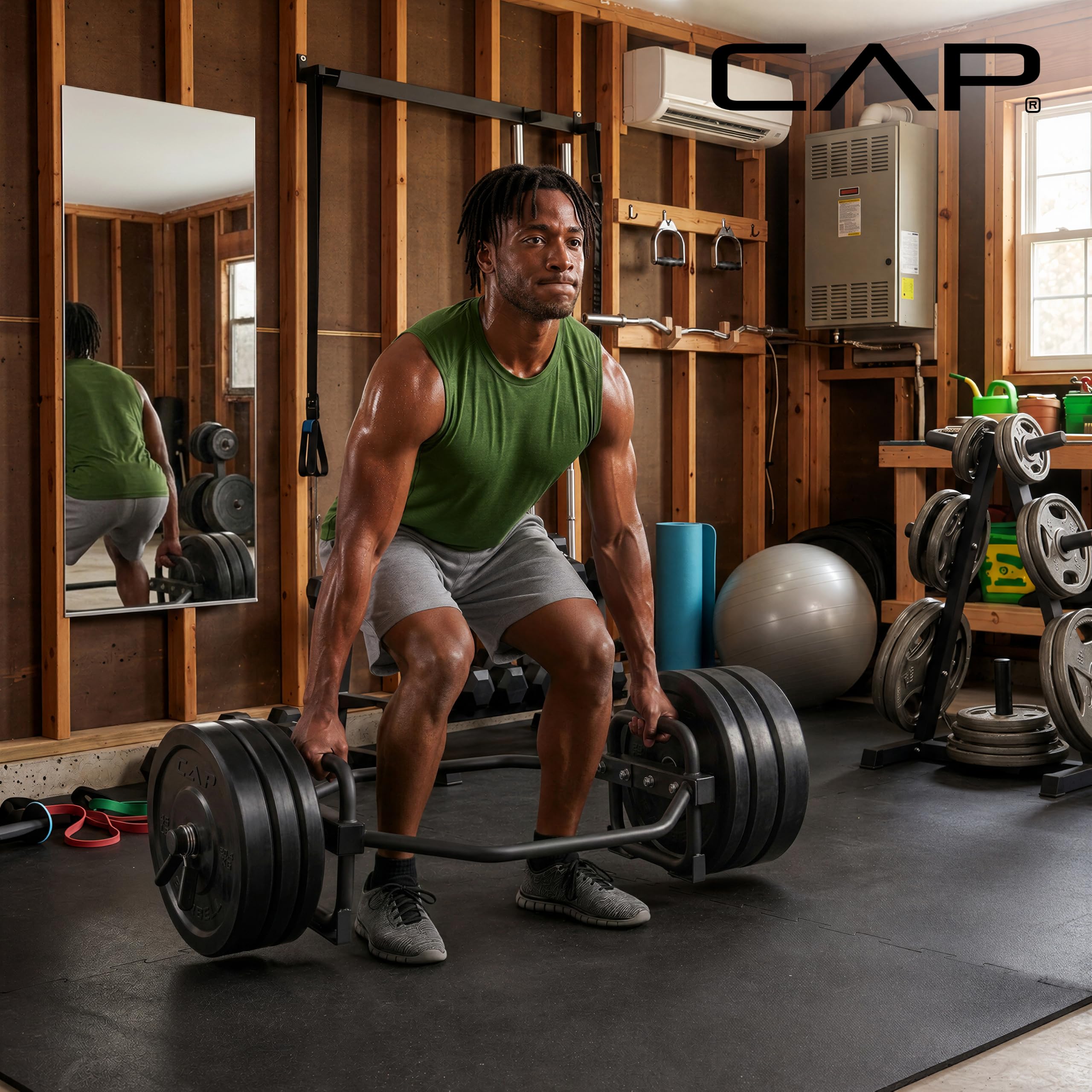 CAP Olympic Trap & Shrug Bar with Elevated Grip 500-Lb Capacity product thumbnail 7