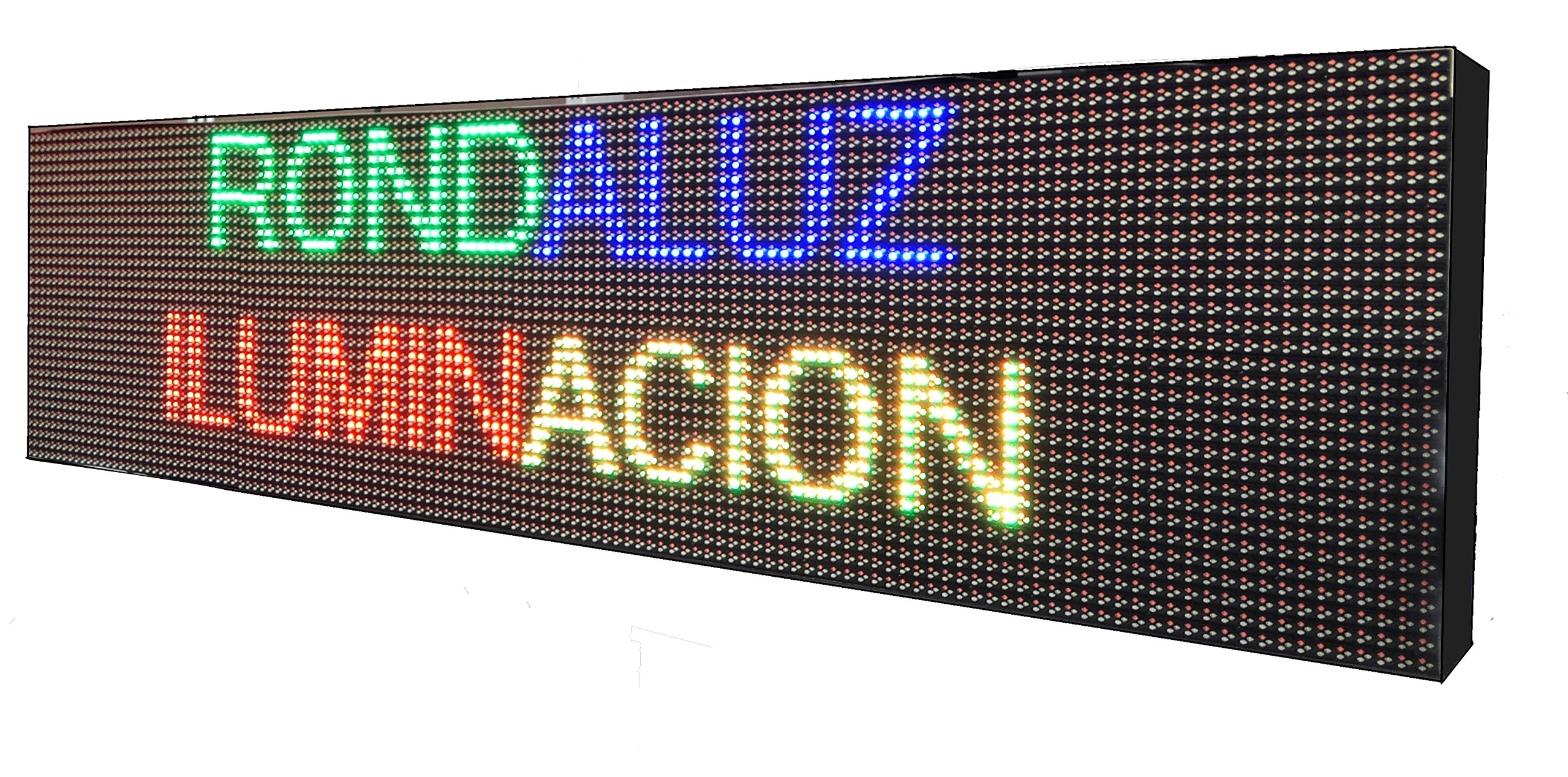 CARTEL LED PROGRAMABLE LETRERO LED PROGRAMABLE (128 * 32 cm, RGB) PANTALLA LED PROGRAMABLE ROTULO LED PROGRAMABLE CARTEL ELECTRÓNICO ANUNCIA TU NEGOCIO/PROGRAMMABLE LED PANEL BANDEROLA LED