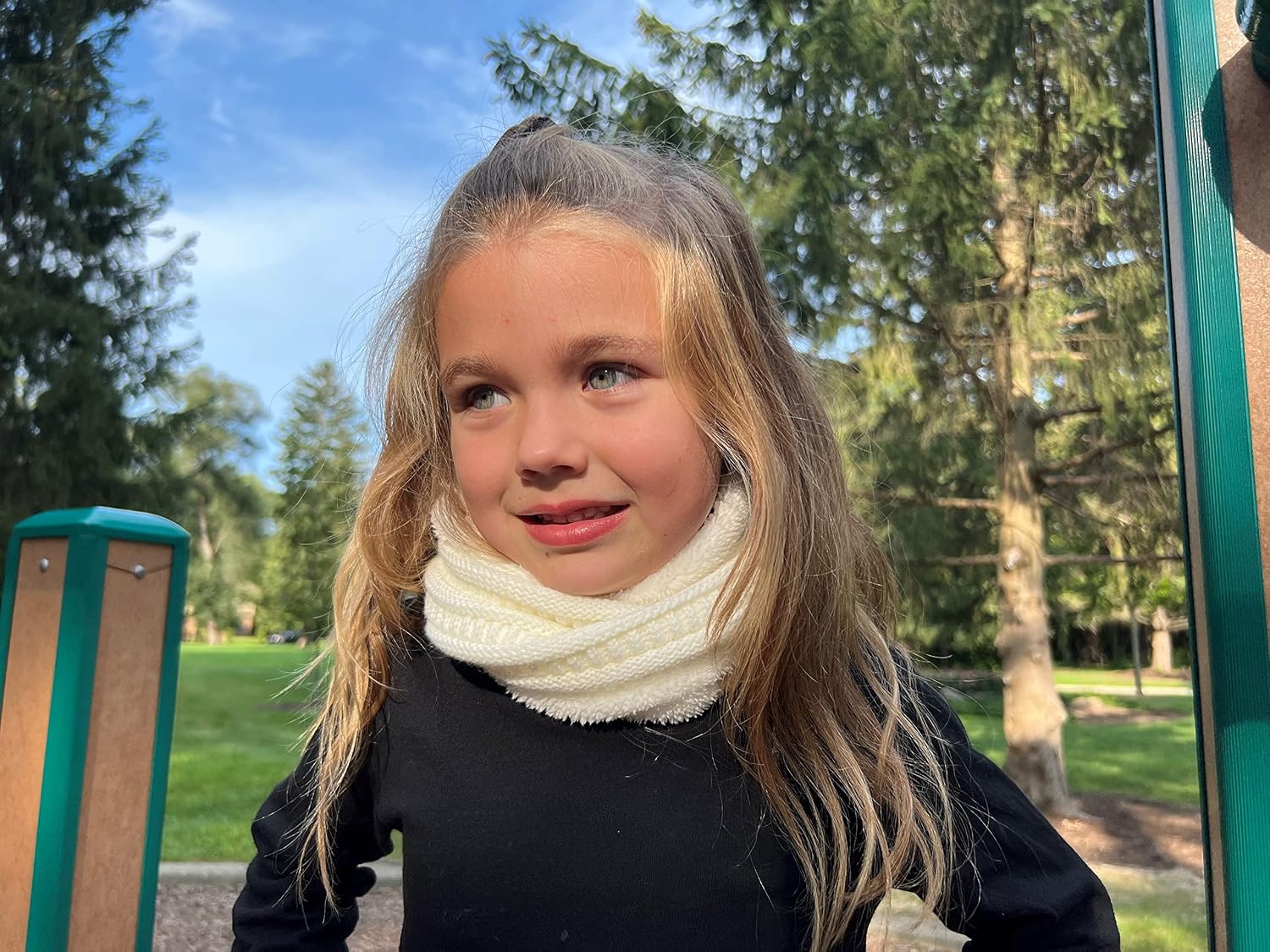 Funky Junque Winter Fleece Lined Neck Warmer Tube Scarf Double-Layered Cold Weather Face Cover Gaiter Kids Boys Girls Toddler