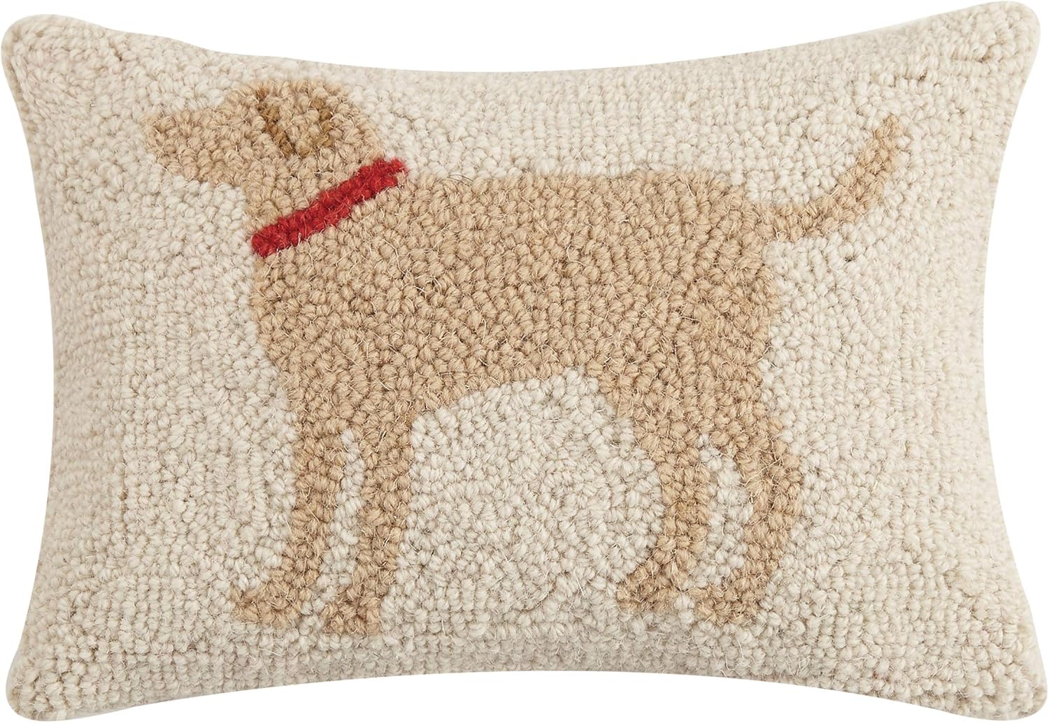 Peking Handicraft 30JES1457C12OB Light Brown Dog Wool and Cotton Pillow, 8 X 12 inch