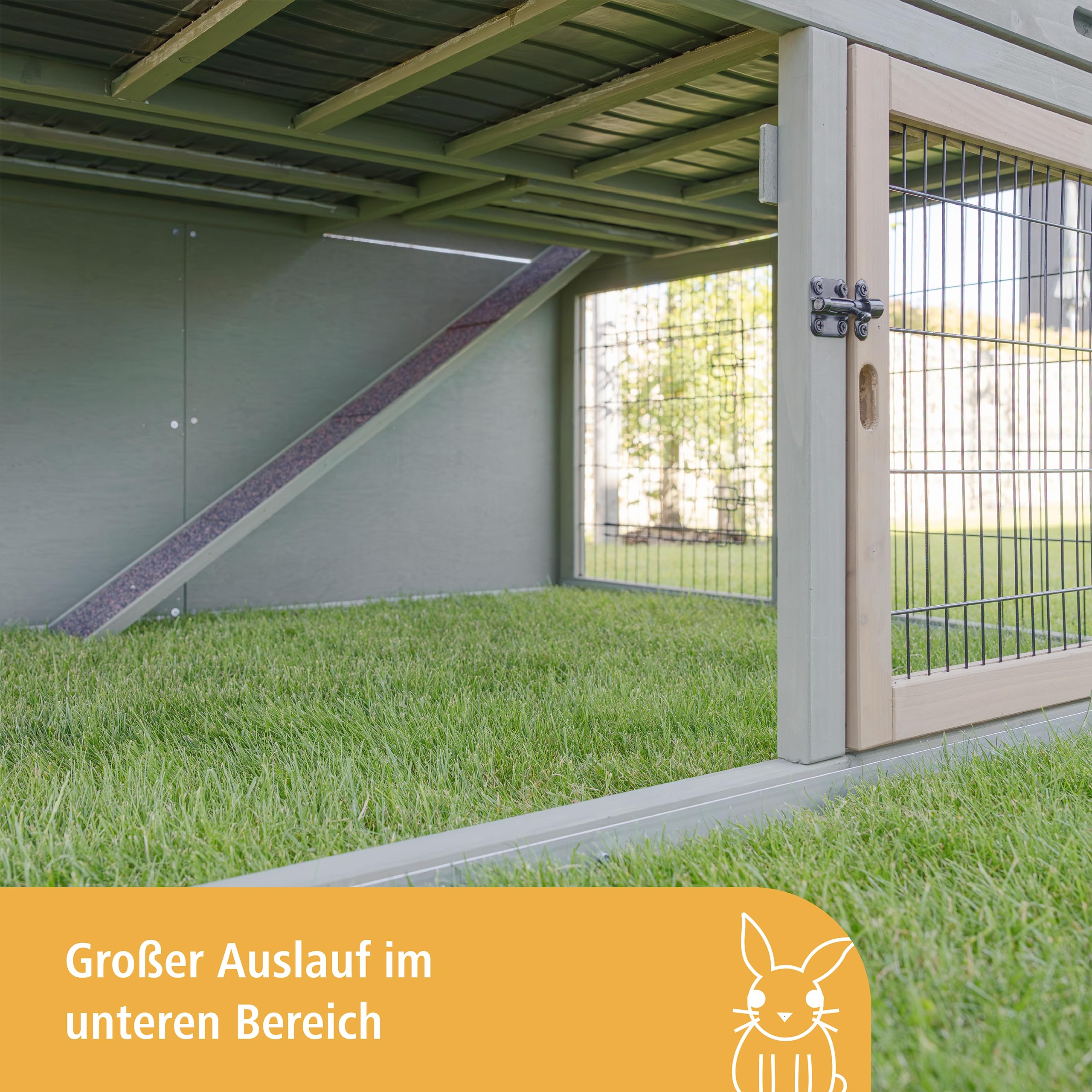 Kerbl Pet Nagerstall Suite, 134x115x111 cm, Kaninchenstall, Hasenstall, Holz, Kaninchen, Hasen