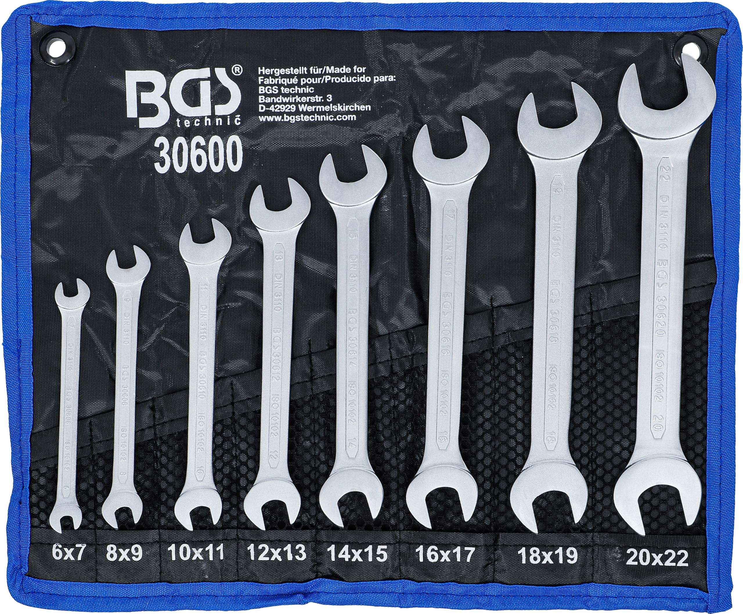 BGS 30600 | Jeu de clés plates | 6-22 mm | 8 pièces