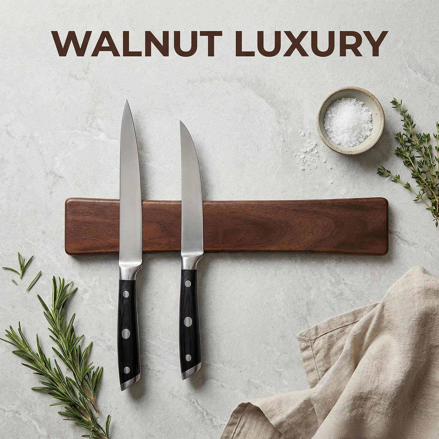 Magnetic Knife Holder for Wall & Refrigerator, 12/16 Inch Acacia Wood Magnetic Knife Strip No Drilling, Adhesive Strong Magnetic Knife Bar for Kitchen Utensil & Tool Organizer (40cm/16in)
