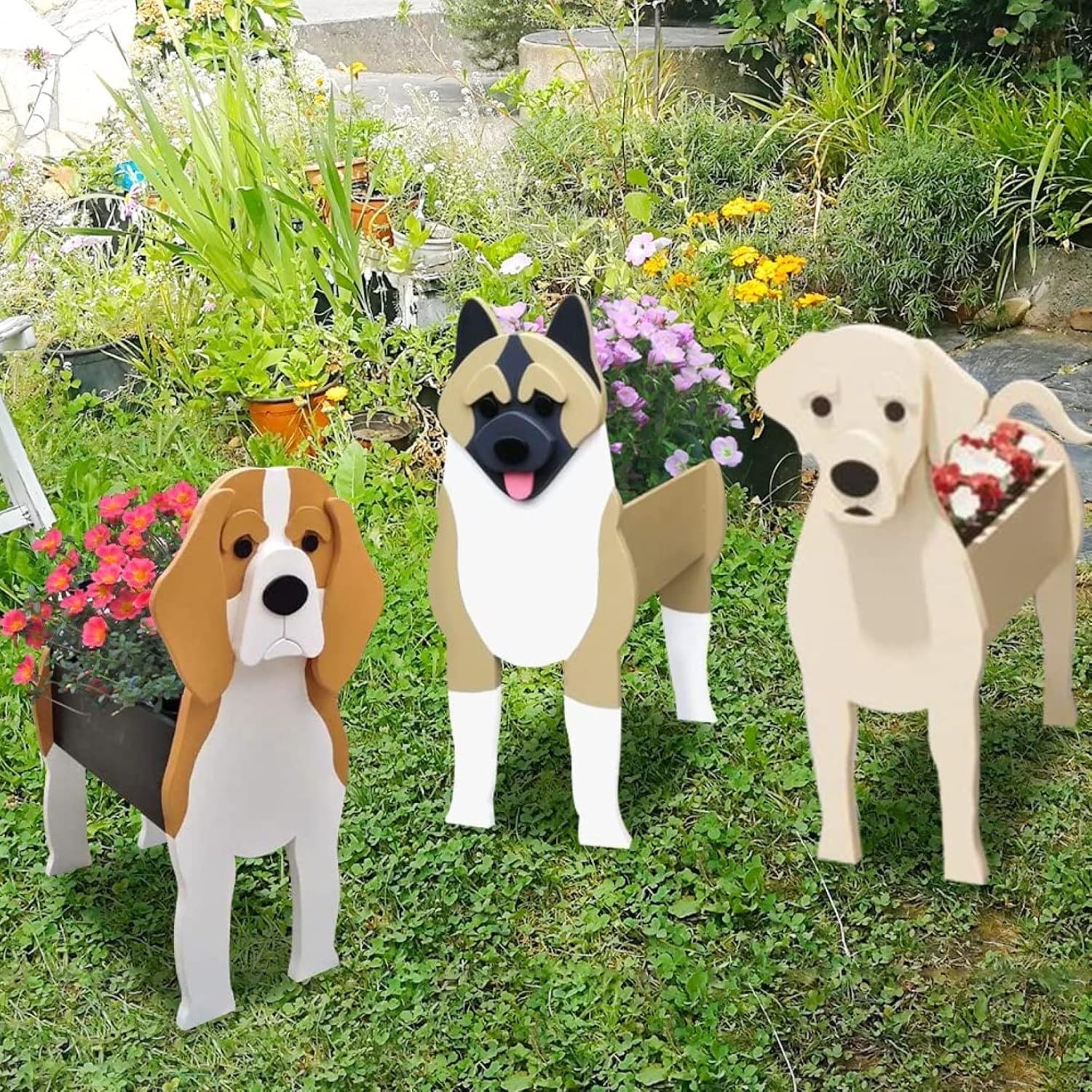 Dog Planters for Outdoor Plants,Animal Flower Gardening Pots Planter Pot for Garden,Storage Container Dog Planters for Garden Flower (Color : Rhodesian Ridgeback, Size : 24 * 18cm)