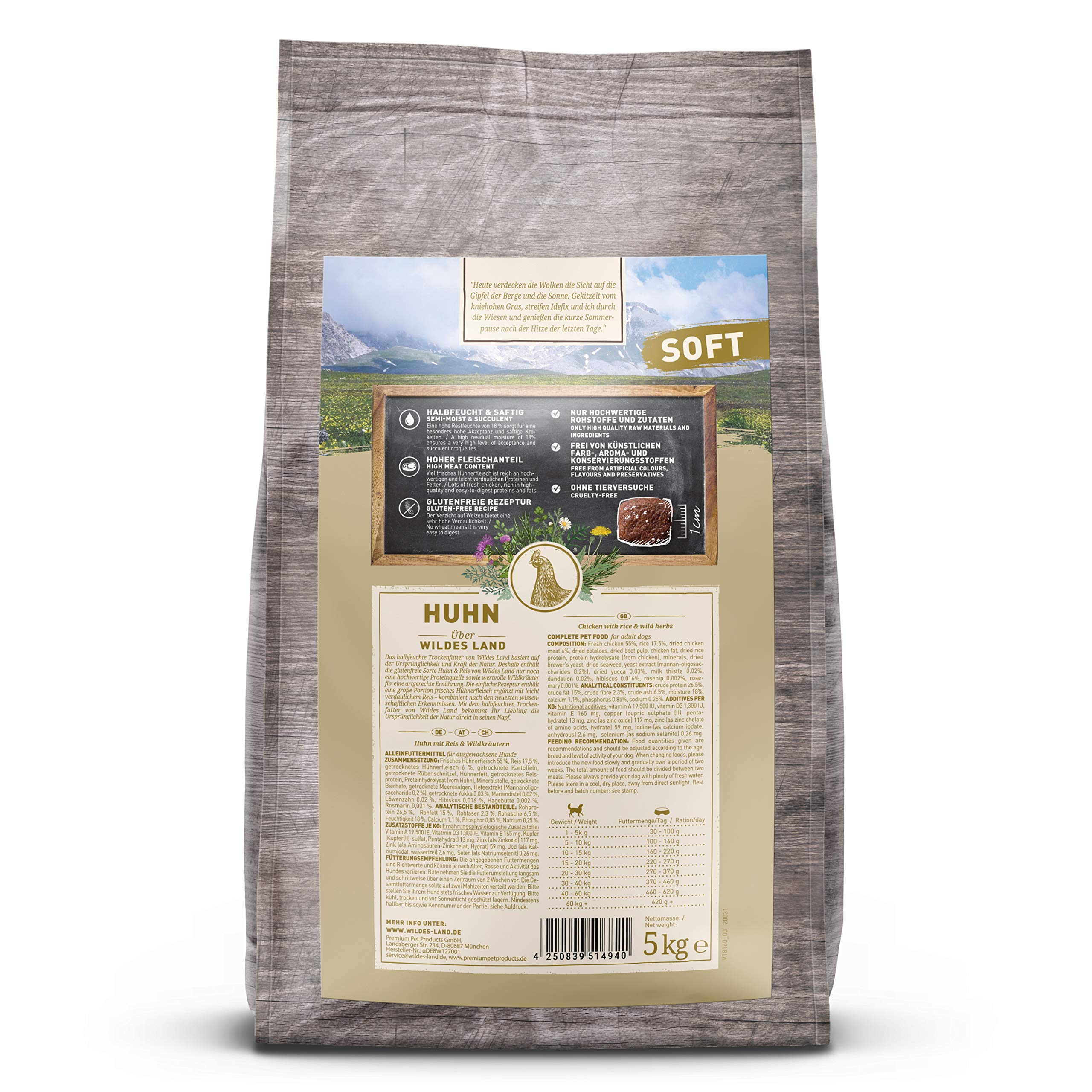 Wildes Land Pienso Perro Sabor Pollo y Arroz 5 Kg