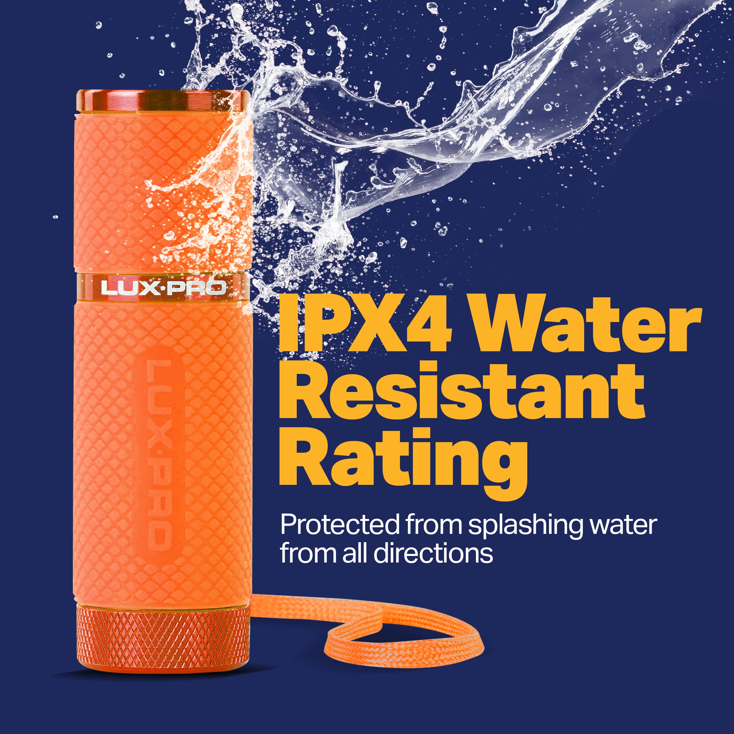 LUXPRO Bright 40 Lumen Gels LED Flashlight - Features Fun Colors and Glow-in-the-Dark Rubber Grip With a Matching Wrist Lanyard - Batteries Included - Pack of 3 - Pink, Orange, Teal