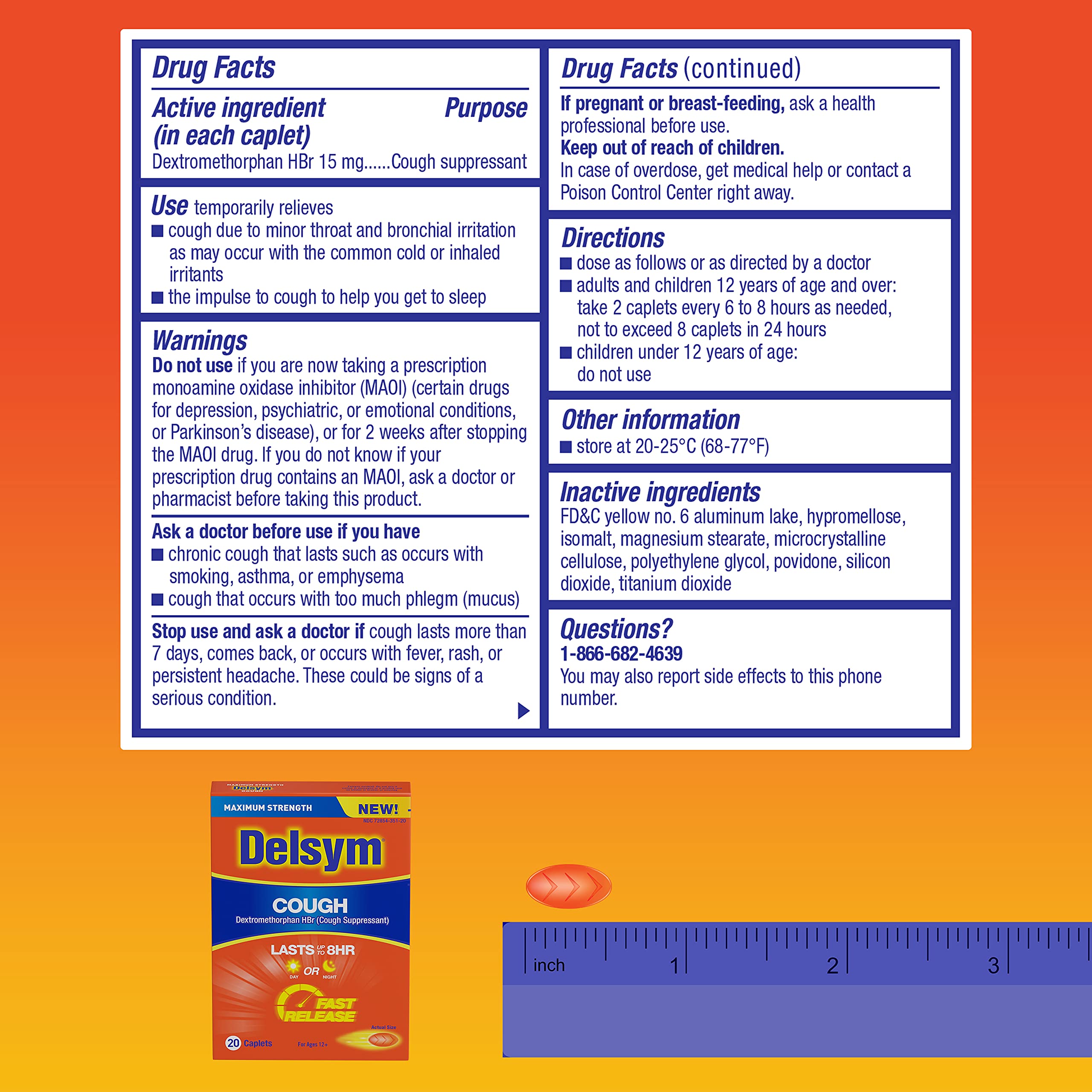 Buy Maximum Strength Delsym Cough Suppressant, Fast Release Caplets