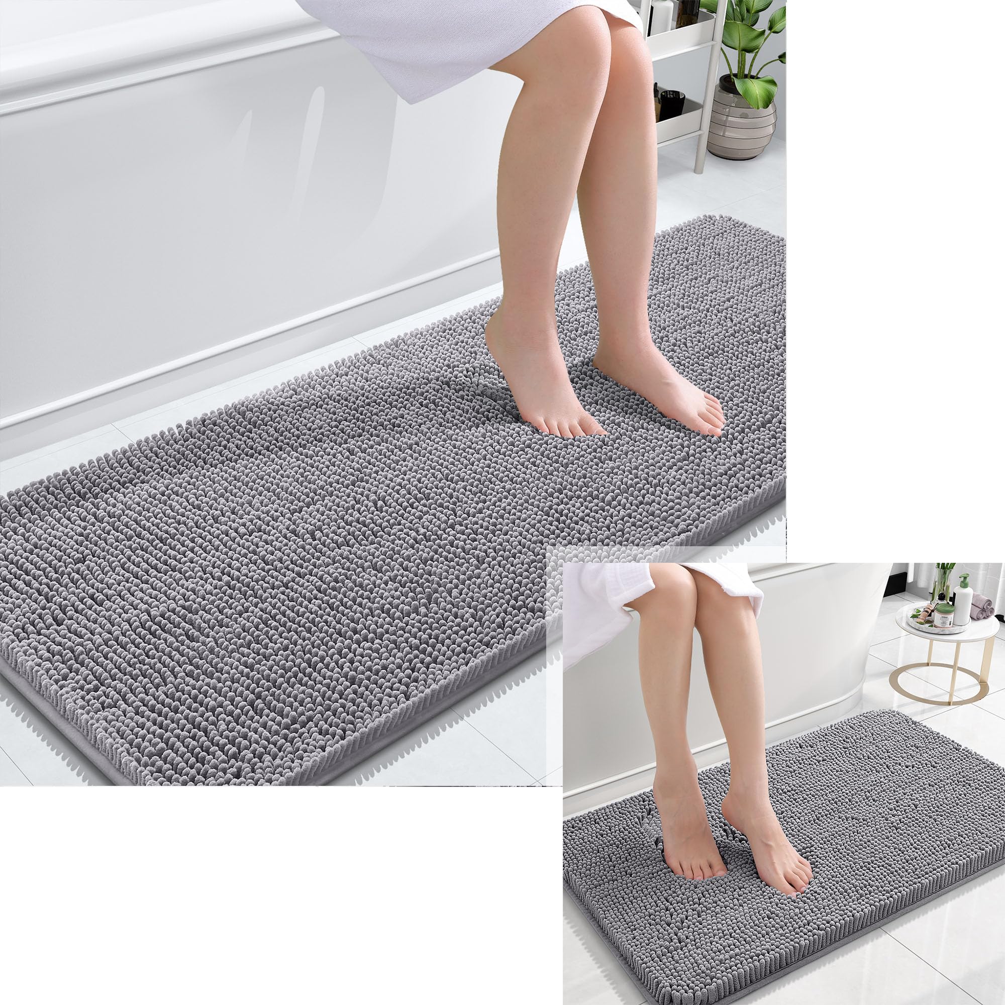 Amazon.com: OLANLY Chenille Bath Rugs and Toilet Rugs U-Shaped, Bath ...
