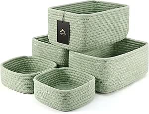 Mini Cestas Almacenaje,4 PCS Cajas Almacenaje Tela Plegable Cuadrados Cajas Organizadoras Con Manijas Para Cocina Baño Decorativas Libros CosméTicos