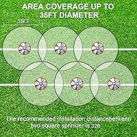 Vista 5 de Biswing Paquete de 3 aspersores de césped, rociadores cuadrados de metal resistente, riego de área grande de 360 grados, rociadores de agua