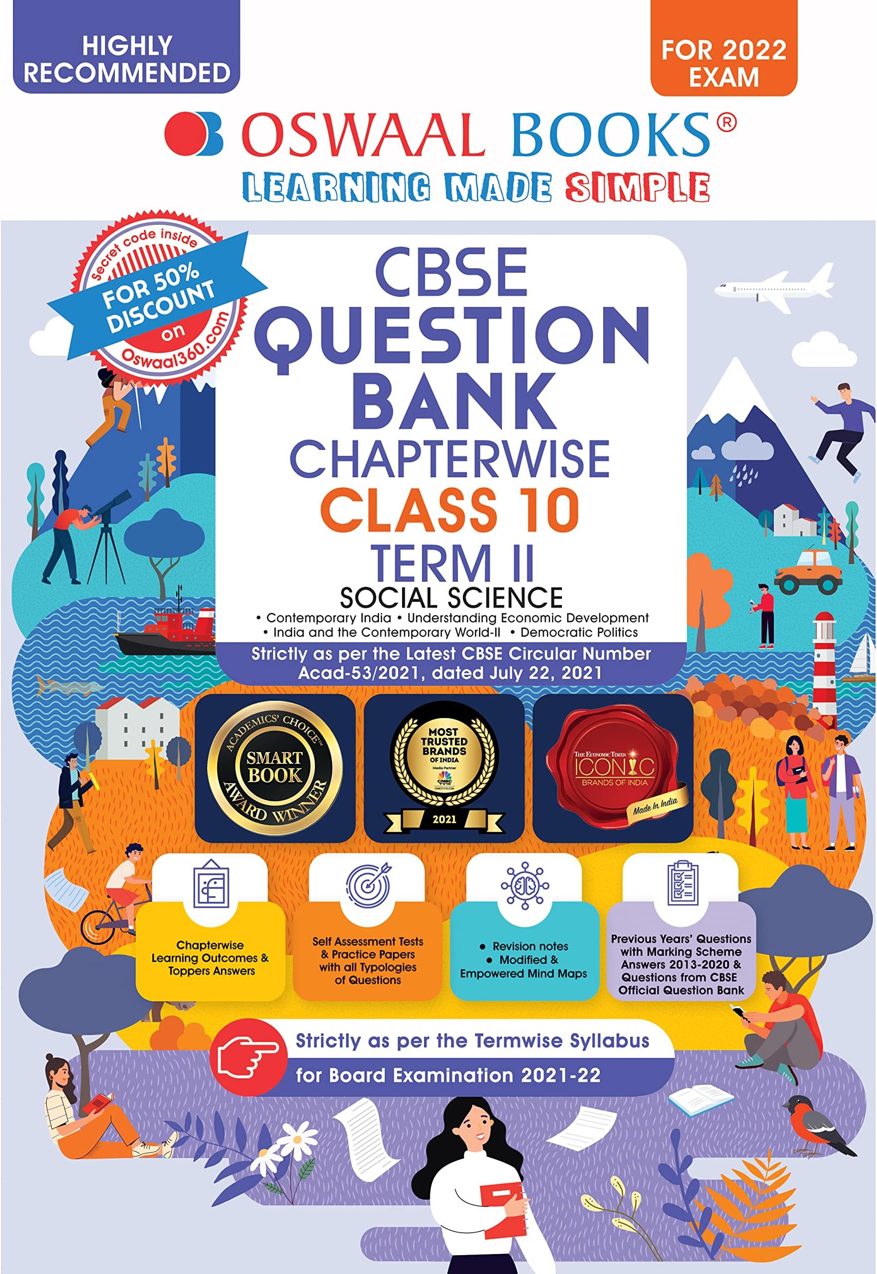 Oswaal CBSE Question Bank Chapterwise For Term 2, Class 10, Social Science (For 2022 Exam)
