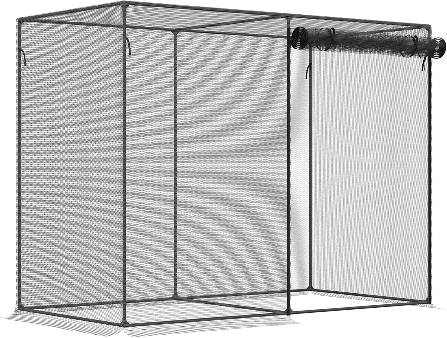 Outsunny 6' x 3' x 5' Crop Cage, Plant Protection Tent with Zippered Doors for Vegetable Garden, Backyard, Black