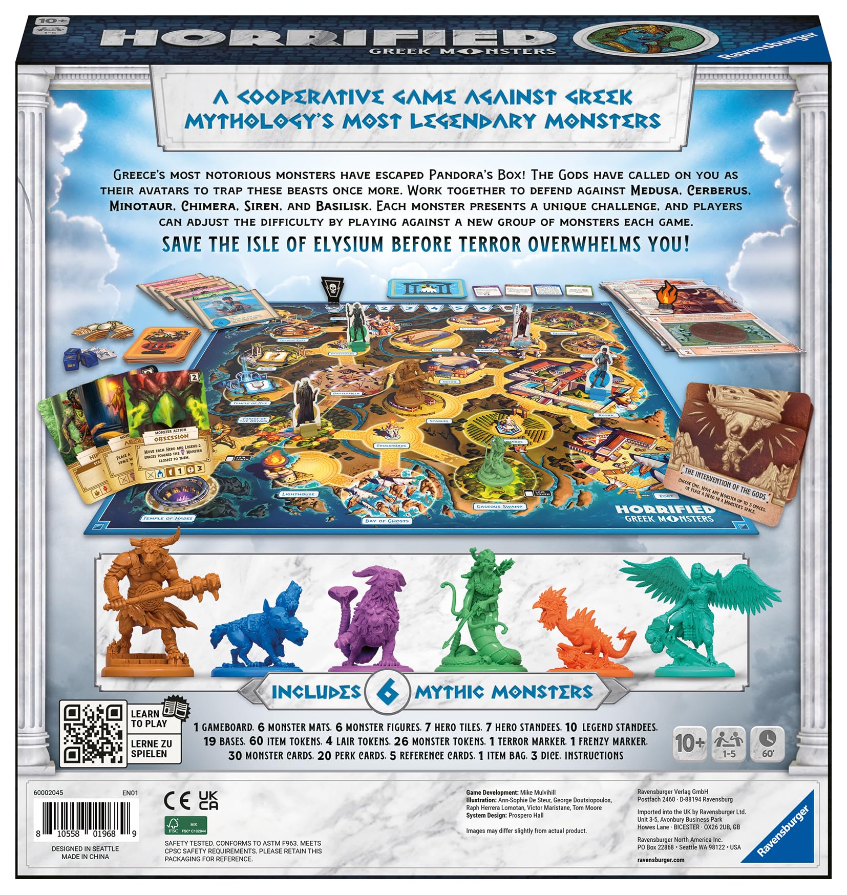 Ravensburger Juego de Mesa Cooperativo Monstruos Griegos – Estrategia 1–5