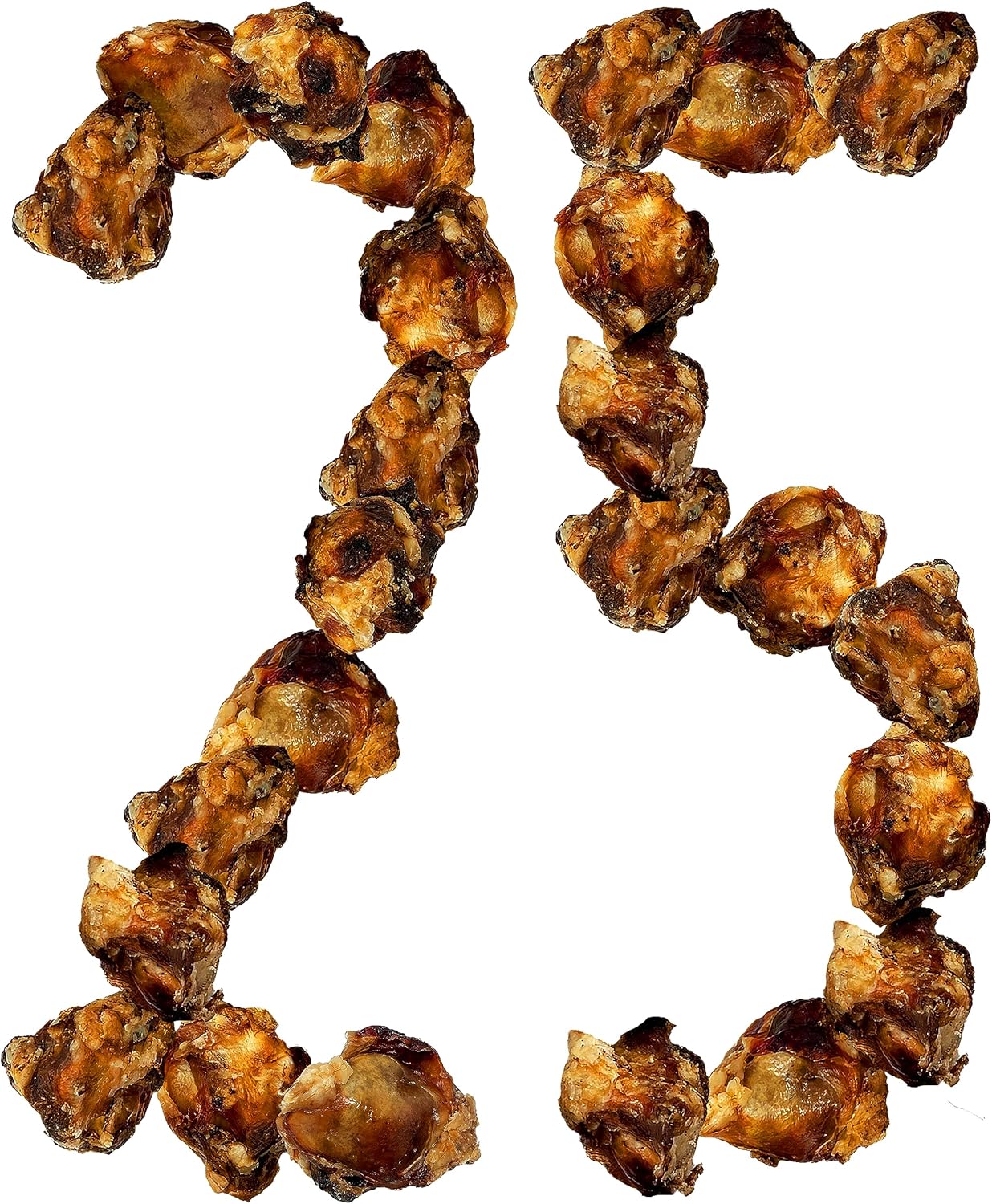 Knuckle Bones for Large Dogs, Cow Knee Caps for Dogs, Real Dog Bones Long Lasting for Aggressive Chewers, Natural Treats, 25 Count