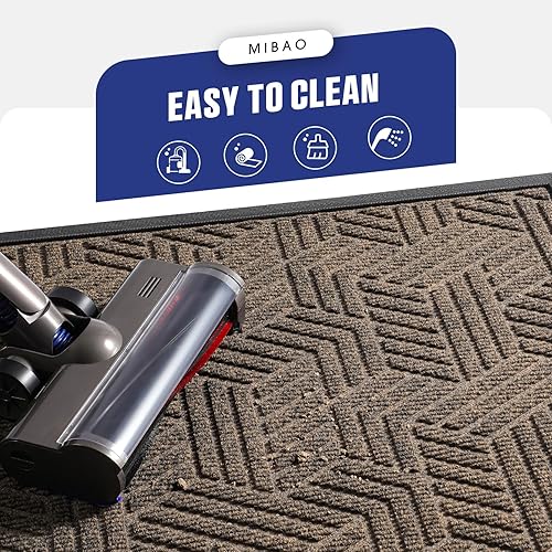 Miniatura 44 de Mibao Tapete para puerta delantera, resistente y duradero, tapete de bienvenida para interiores y exteriores, atrapador de suciedad, impermeable