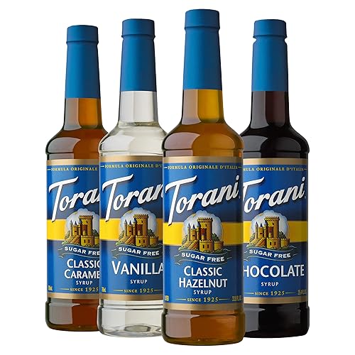 Torani Sugar Free Syrup, Variety Pack, 25.4 Ounce (Pack of 4) - Sugar Free Syrup, Variety Pack - 25.4 Fl Oz (Pack of 4)