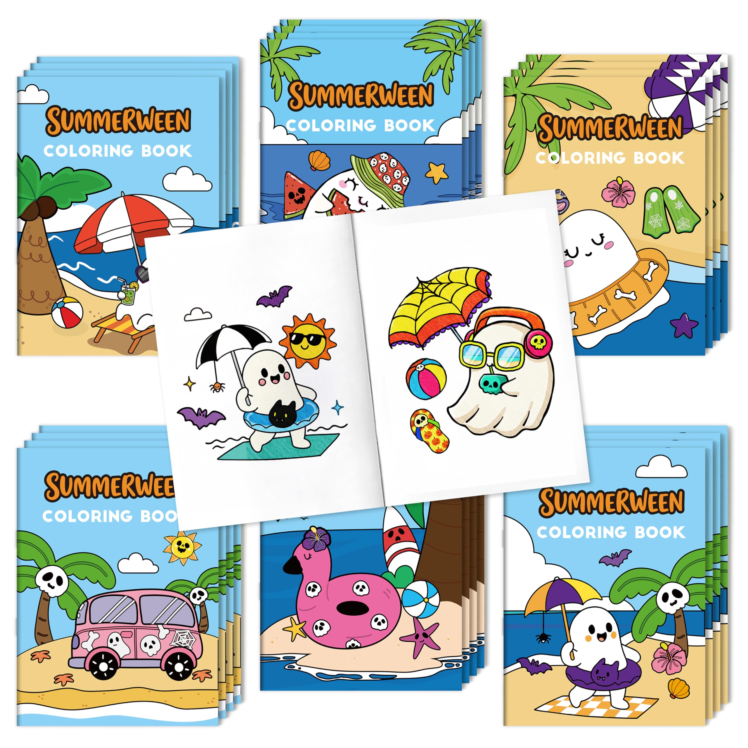 Mini livre de coloriage d'été : lot de 24 livrets parfaits pour cadeaux d'invités - 8