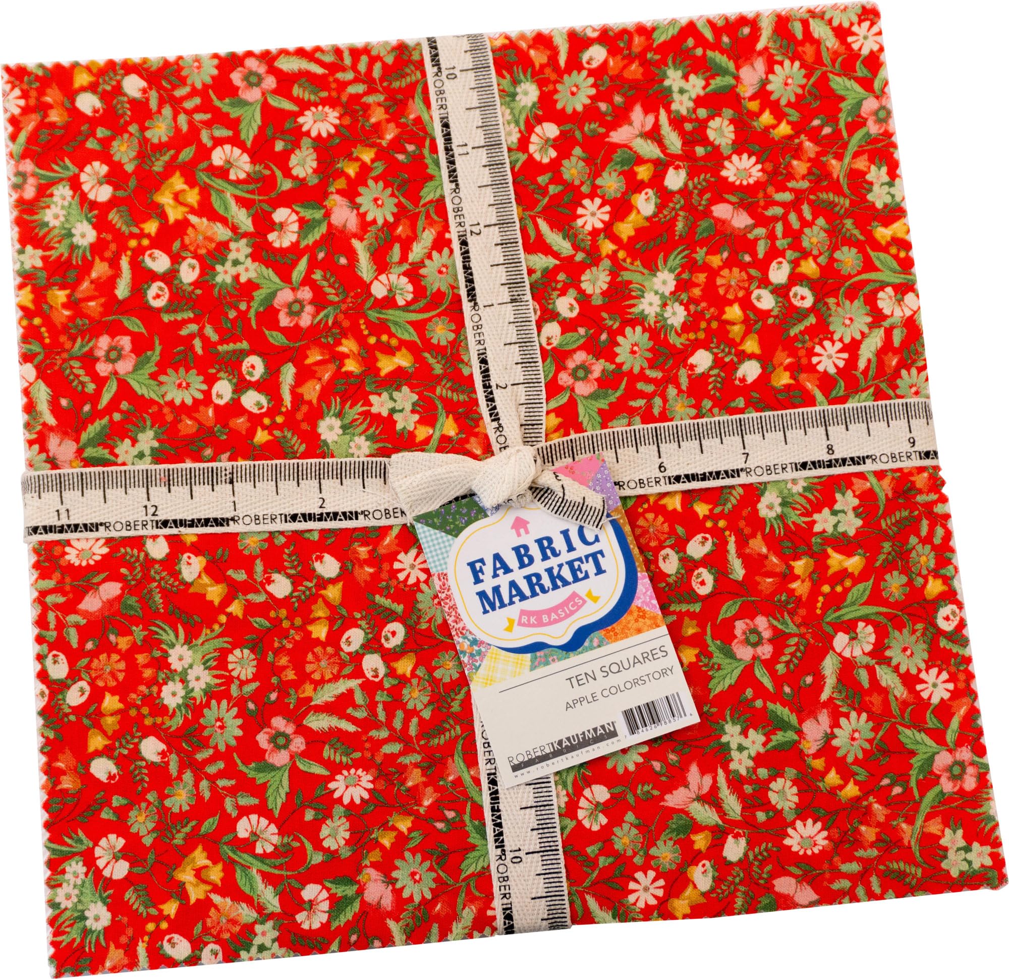 Flowerhouse Fabric Market Apple Ten Square 42 10-inch Squares Layer Cake Robert Kaufman TEN-1498-42