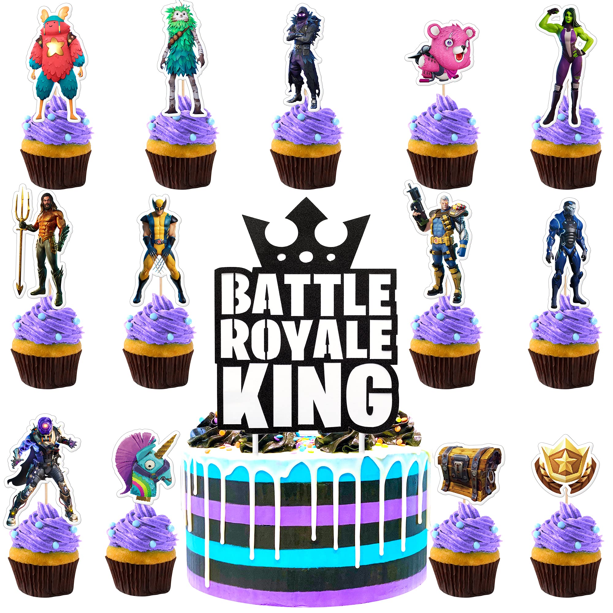Buy Birthday Cake Topper and Cupcake Toppers Set,26pcs Party Supplies for  Kids Boys Video Game Birthday Cake Decorations Online at desertcartAruba