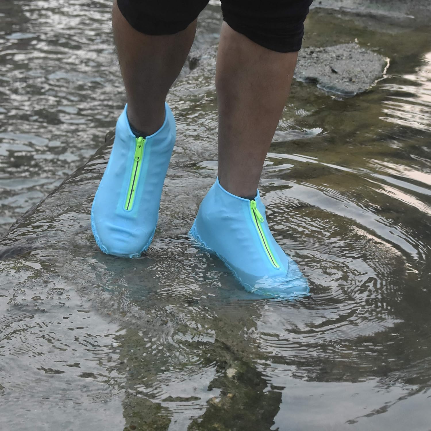 Shoe Covers Waterproof Reusable Foldable Not-Slip Rain Shoe Covers with Zipper,Shoe Protectors Overshoes Rain Galoshes for Kids Men and Women - Image 2