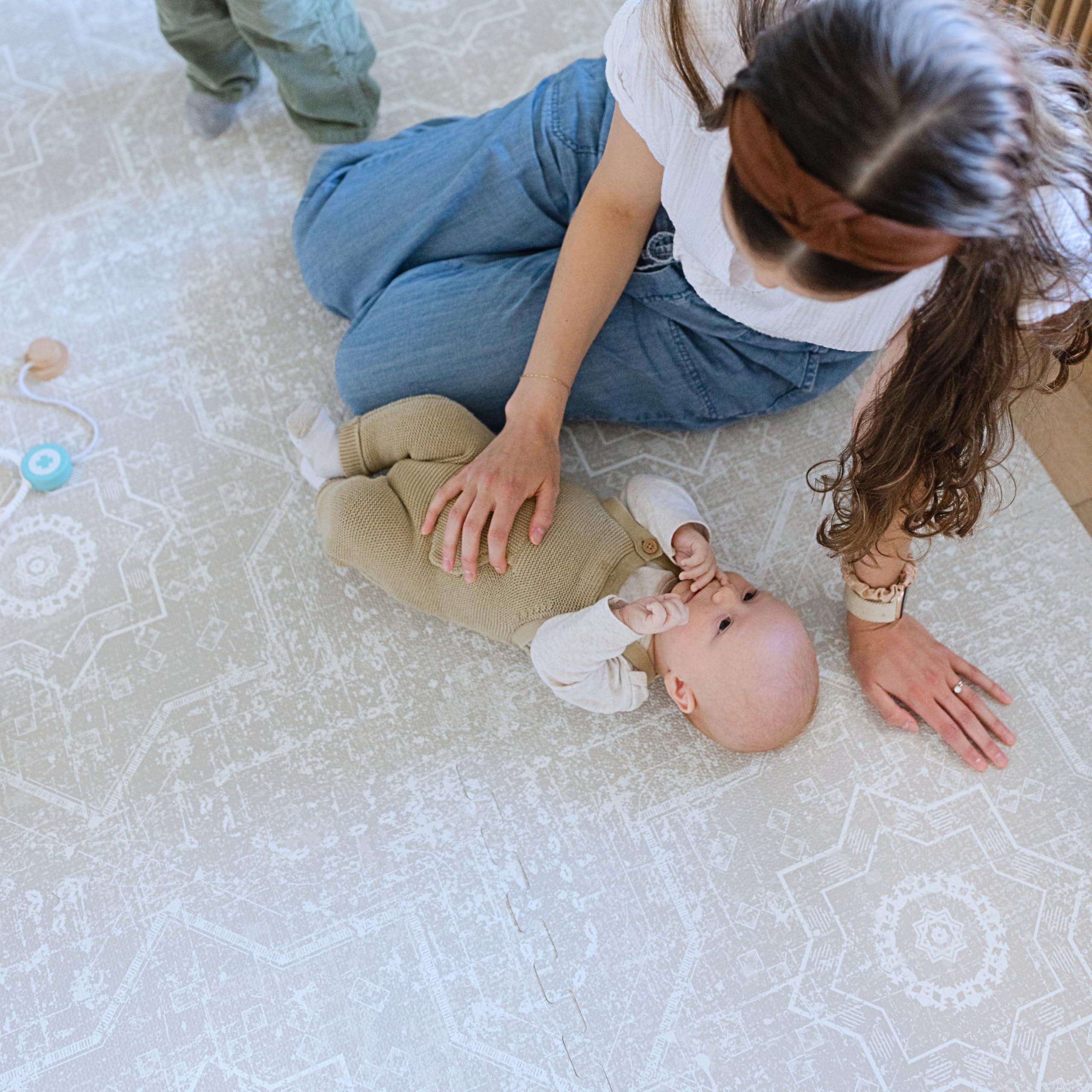 Little Landings Babyspielmatten für den Boden - Layla (1,2 x 1,8 m) - Premium EVA-Schaum Spielmatte für Babys und Kleinkinder - Perfekt für Bauchzeit, Krabbeln, Spielzimmer, stilvoll und komfortabel