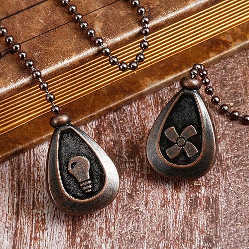 Miniatura 2 de Patelai Extensor de cadena de tracción para ventilador de techo, 4 piezas, cadena de tracción para ventilador de techo, colgante de bronce de 12