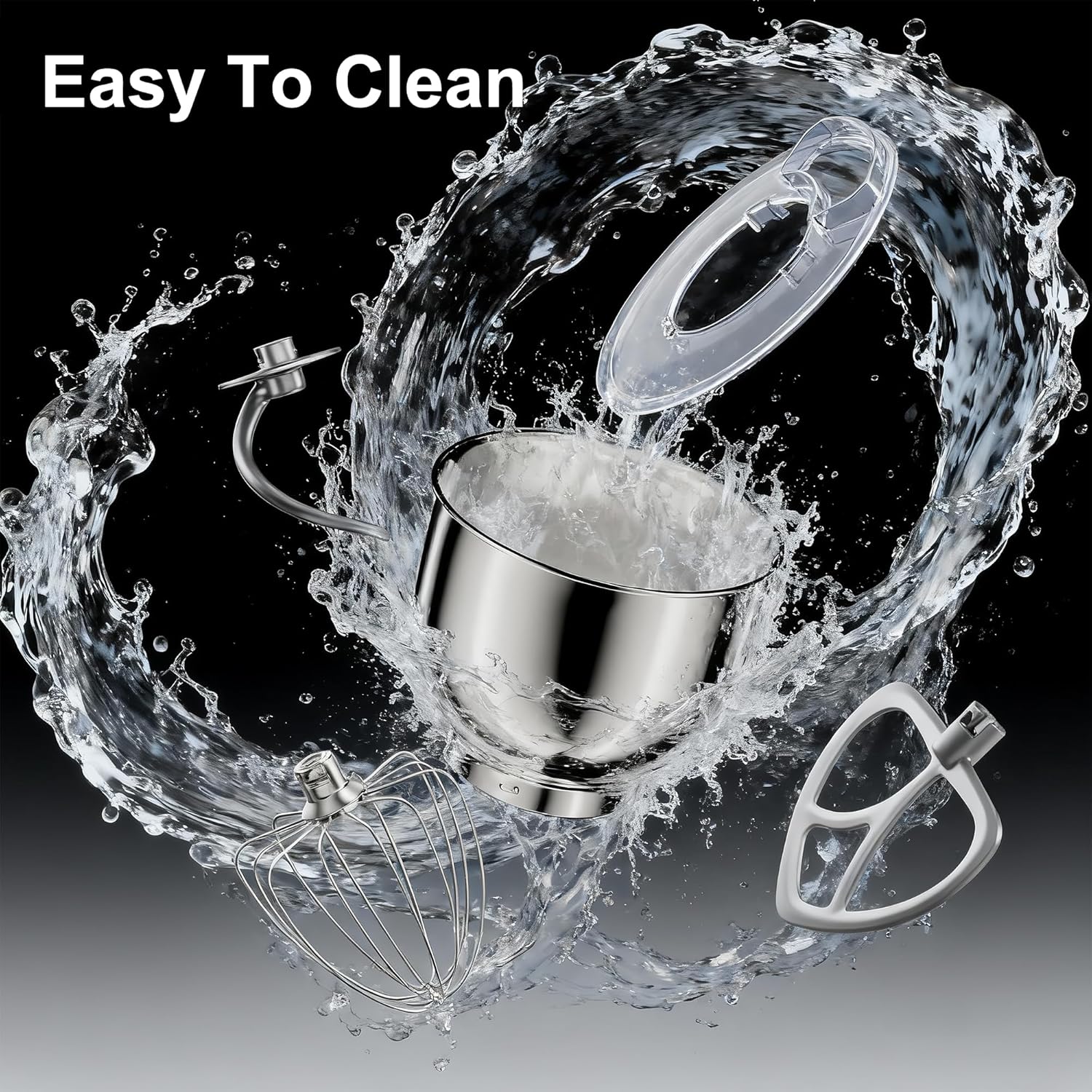 8.45 QT All Metal Stand Mixer,10 Speed Large Capacity Kitchen Mixer with Digital Timer & Tilt-Head, Electric Mixer with Whisk Dough Hook Mixing Beater for Baking,Cakes,Cookie,Bread,Salad(White)