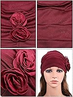 Vista 7 de 6 gorras de turbante para mujer, gorro vintage, bufanda elástica para la cabeza