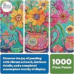 Cross & Glory – The Colourful Teapot Garden – 1,000-Piece Jigsaw Puzzle for Adults | Stunning Floral Artwork Puzzle | Relaxing and Intricate Puzzle Experience