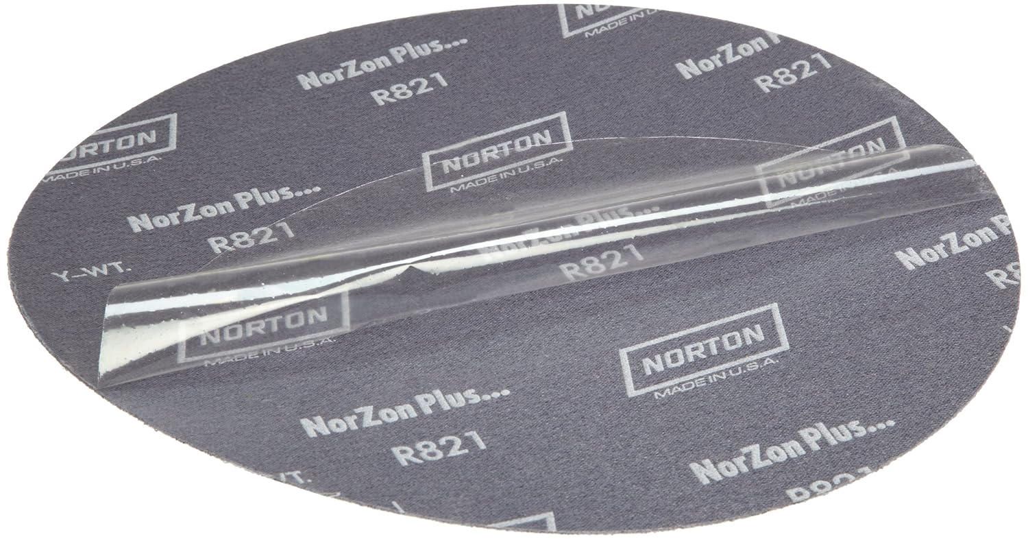 Norton BlueFire R821P Large Diameter Abrasive Disc, Cloth Backing, Pressure Sensitive Adhesive, Zirconia Alumina, 16" Diameter, Grit 60 (Pack of 1)