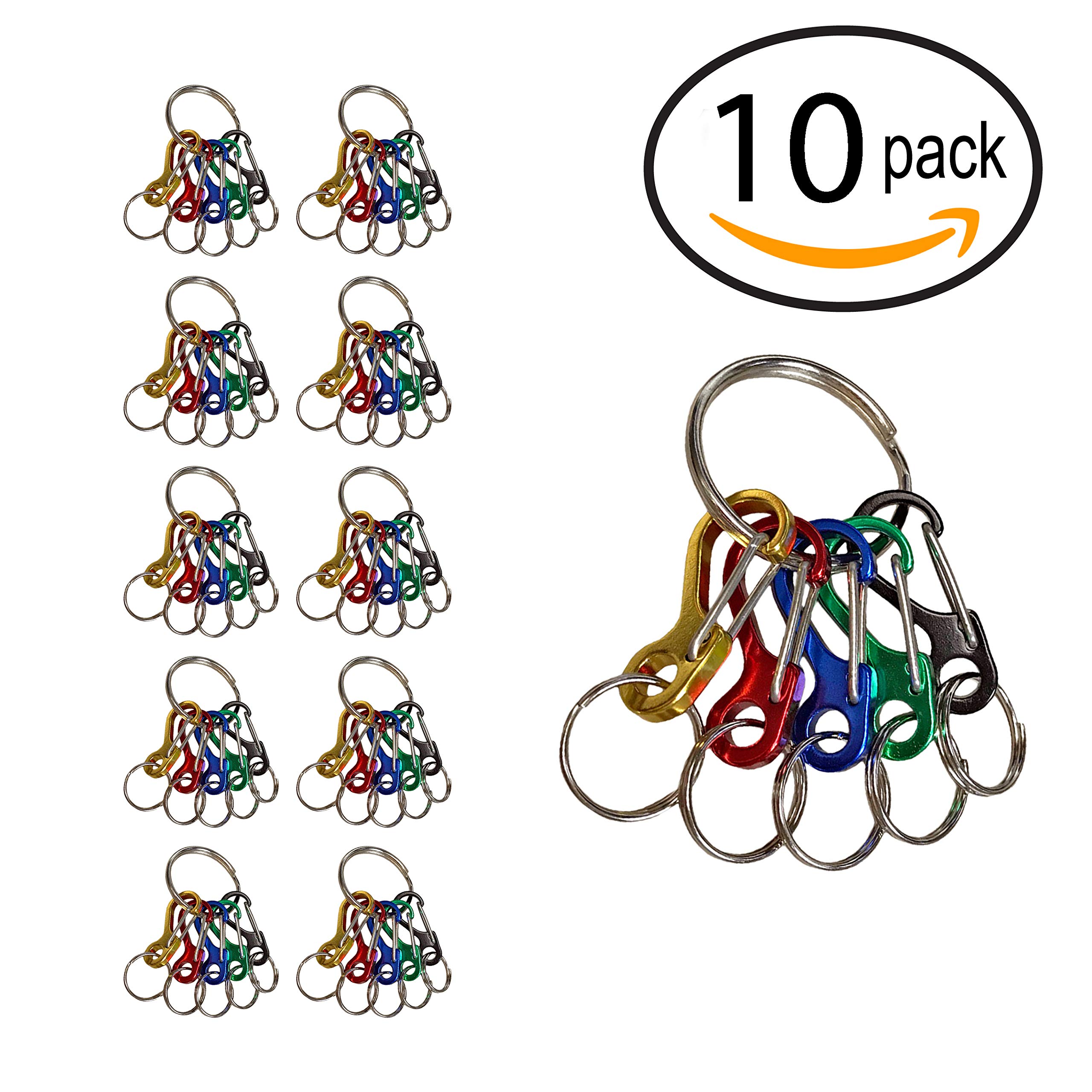 Lucky Line Mini ID Clip Key Carrier Identify Keys by Color Key Chain, 10 Pack (45910)