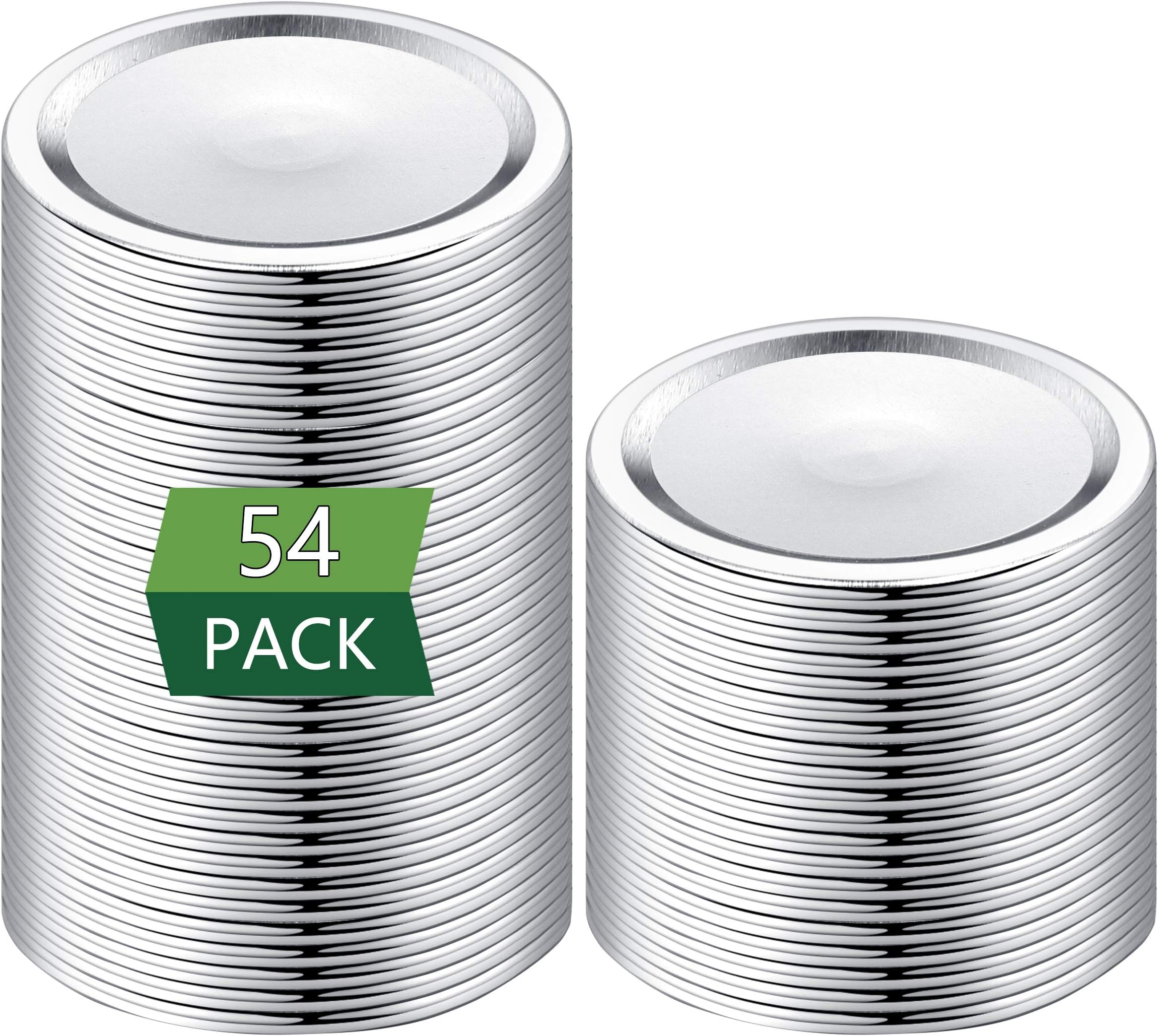 54-Count,Regular Mouth Canning Lids for Ball, Kerr Jars - Split-Type Metal Mason Jar Lids for Canning - Food Grade Material, 100% Fit & Airtight for Regular Mouth Jars (54 pcs, Regular Mouth)