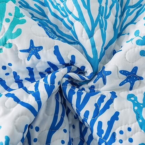 Vista 230 de NEWLAKE Juego de colcha de algodón, juego de colcha reversible de retazos, patrón floral hermoso europeo, tamaño King Beige,Floración clásica