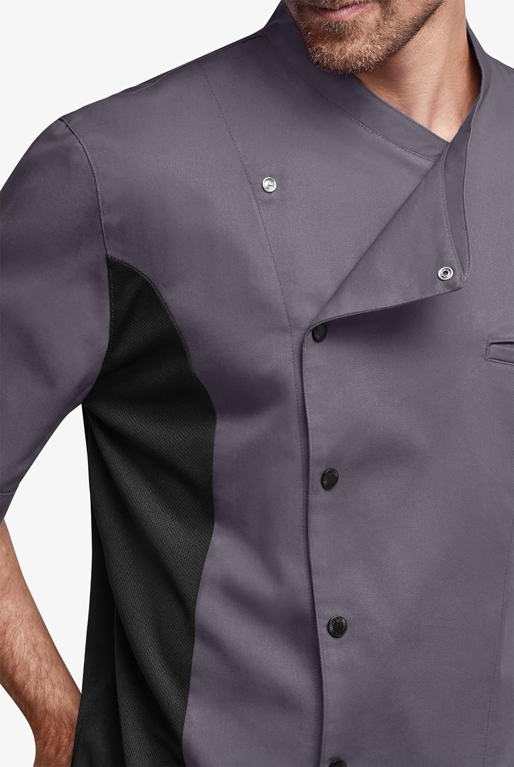 ChefUniforms.com Men's 2-Pocket Chef Coat - Mesh Panels - Image 4