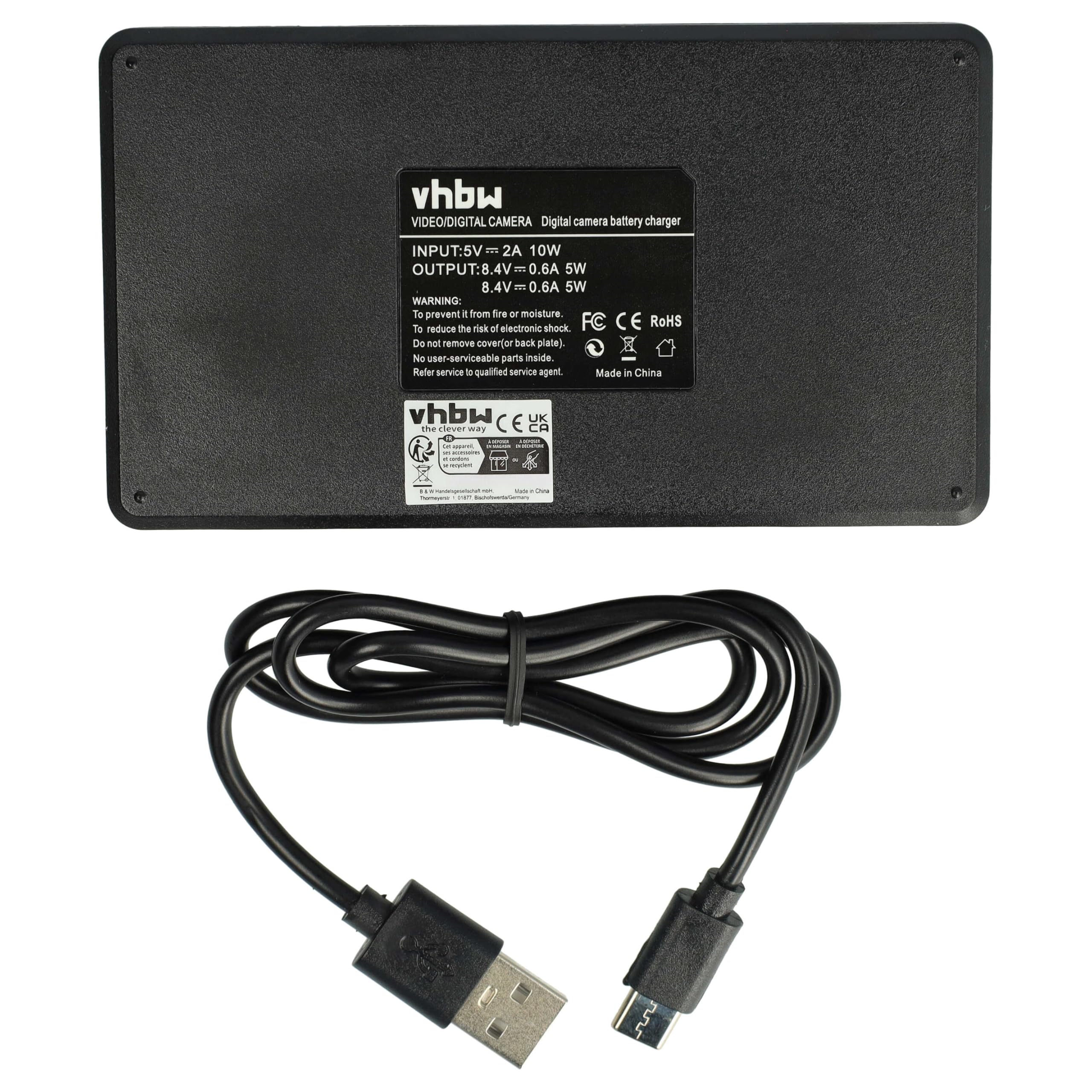 Vhbw Caricabatterie Per Fotocamera Sony Alpha 7 III, 6600, 7R IIIA, 1, 7 IV, 7C, 6700 - Stazione Di Ricarica Con Spia LED, Alimentatore E Cavo Auto Inclusi - 3