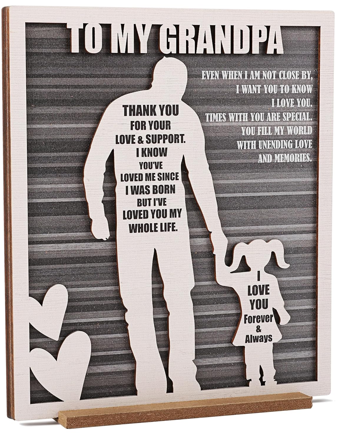 Rustic Wood Grandpa & Grandson Sign–Heartfelt Gifts for Grandpa from Grandchild–Ideal for Christmas Birthdays, Grandparents Day, Father’s Day, Keepsake Plaque for Grandpa’s Office Desk & Home Decor