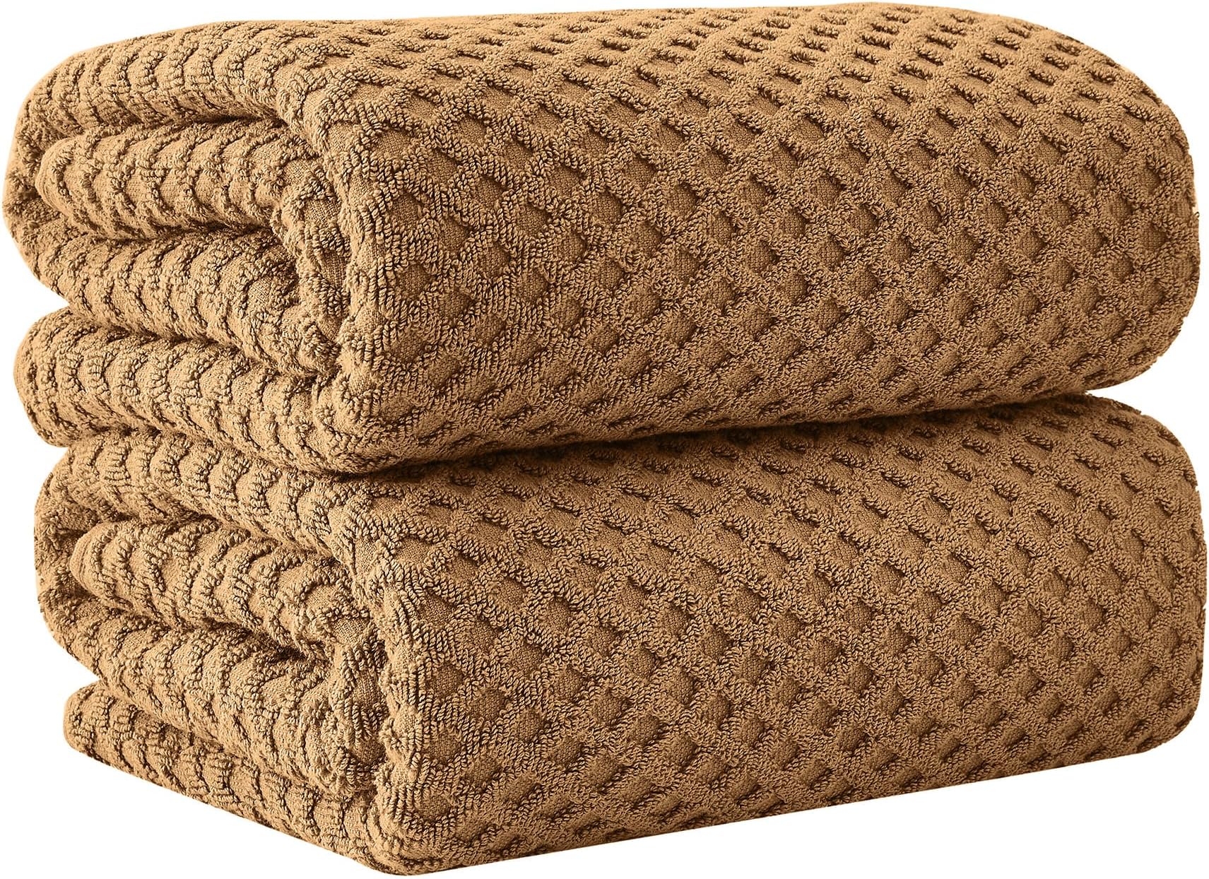 Great Bay Home Oversized Bath Sheets - 100% Cotton 2 Pack 68x35 Extra Large Towel - Absorbent, Durable, Quick-Dry Towels for Bathroom (Mocha)
