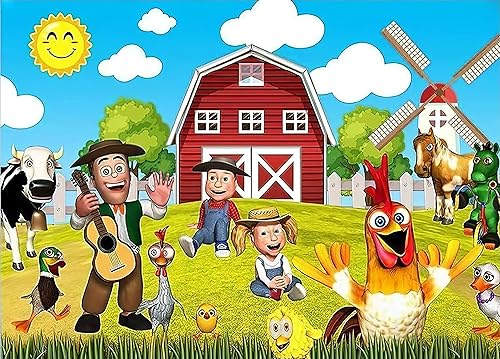 Miniatura 2 de Telones de fondo de fiesta temática Granja Bebé Fiesta de Cumpleaños Baby Shower Niños Fiesta de Cumpleaños Decoración Fotografía Fondo Accesorios A