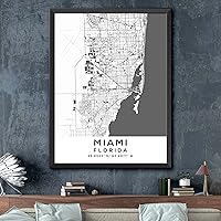 Vista 2 de Mapa de Miami, Florida, Light 2 (8x10)