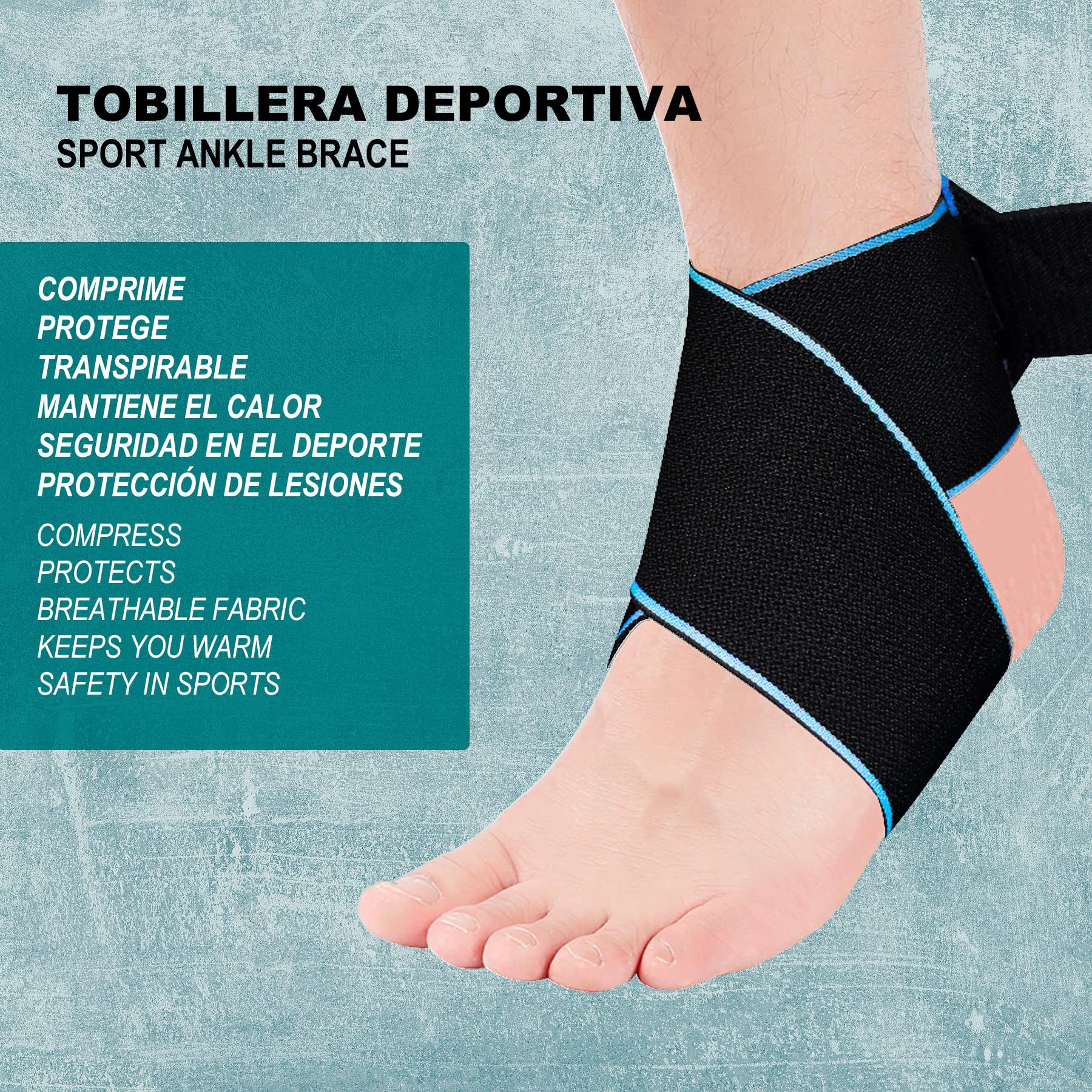 Cavigliera Sportiva DOUBLE M - Neoprene, Taglia Unica Unisex, Stabilizzante Per Sport E Recupero Infortuni - Foto 11